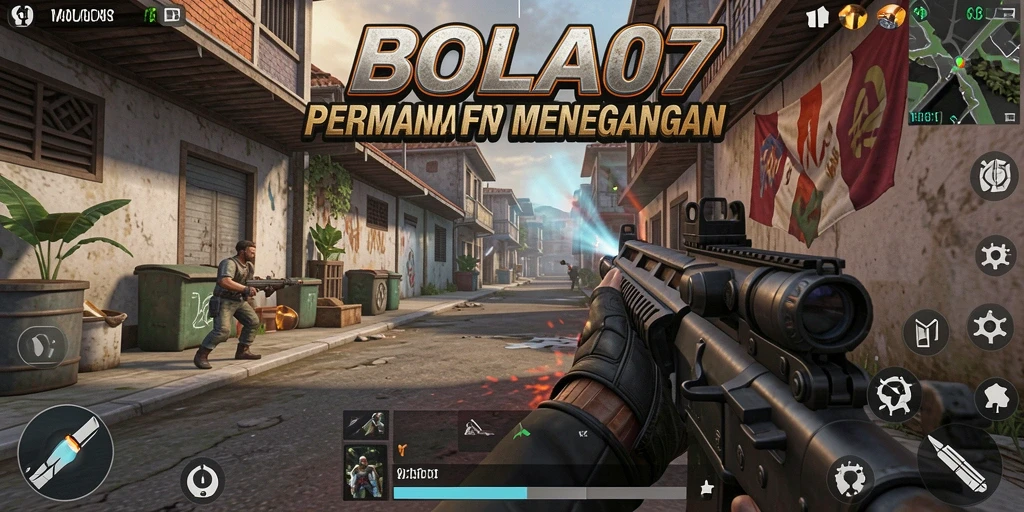 Tampilan intens gameplay FPS BOLA07 dengan aksi menembak yang mendebarkan.