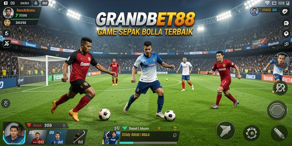 Tampilan gameplay menarik dalam GRANDBET88 yang penuh aksi sepak bola.