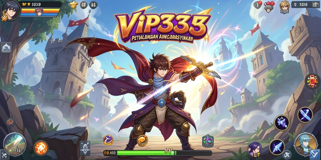 Screenshot gameplay <strong>VIP333</strong> menampilkan pertarungan karakter anime yang epik.